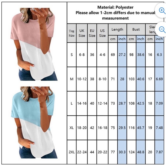 LAPA Women's Contrast Color Short Sleeve T-shirt Stitching Casual Loose Fit Tops - Picture 5 of 5